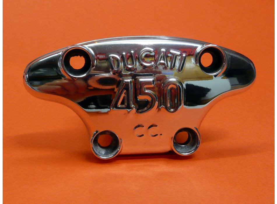 Aluminium lid support bearing camshaft with written DUCATI 450 cc