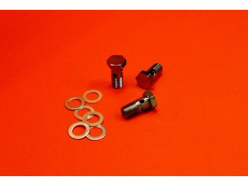 Set of 3 oil banjo nuts and 6 aluminum washers narrow/ wide case Ducati engines